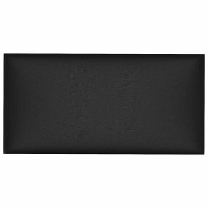 Стенни панели, 12 бр, черни, 30x15 см, изкуствена кожа, 0,54 м²