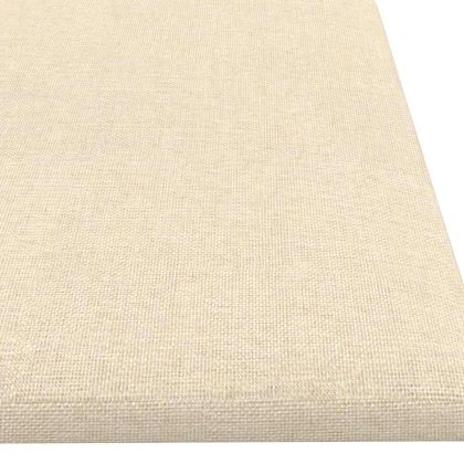 Стенни панели, 12 бр, кремави, 60x15 см, плат, 1,08 м²