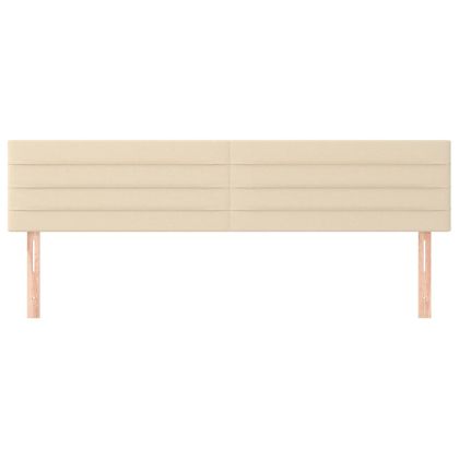 Горни табли за легло, 2 бр, кремави, 80x5x78/88 см, плат