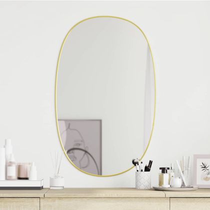 Стенно огледало злато 80x50 см