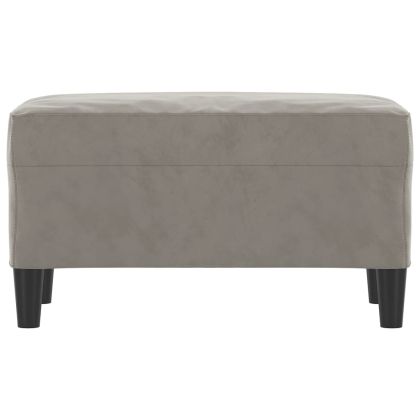 Пейка, светлосива, 70x35x41 см, кадифе