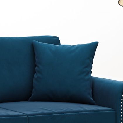 Декоративни възглавници, 2 бр, син, 40x40 см, кадифе