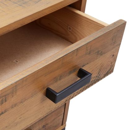 Нощно шкафче, кафяво, 40x30x55 см, бор масив