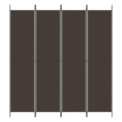 Параван за стая, 4 панела, кафяв, 200x220 cм, плат