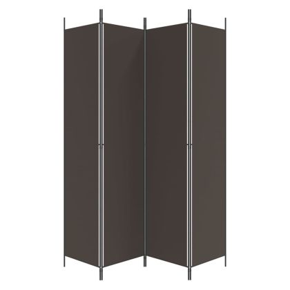 Параван за стая, 4 панела, кафяв, 200x220 cм, плат