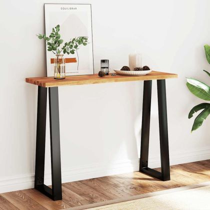 Конзолна маса с жив ръб 110x35x80 см масивна акация