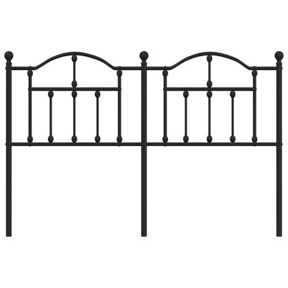 Метална табла за глава, черна, 135 см