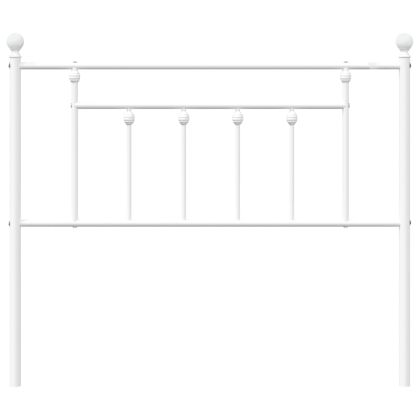 Метална табла за глава, бяла, 100 см