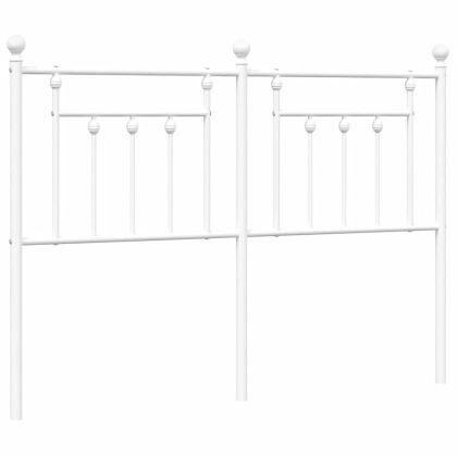 Метална табла за глава, бяла, 135 см