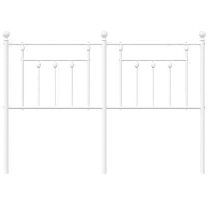 Метална табла за глава, бяла, 135 см