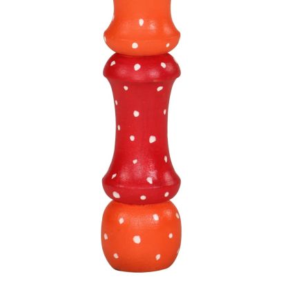 Маса за кафе, оранжева, ръчно рисувана, мангово дърво масив