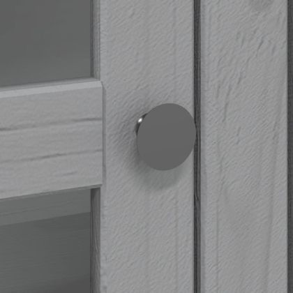 Шкаф със стъклени врати BODO, сив, бор масив