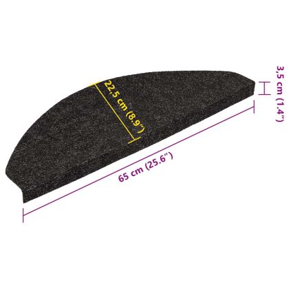 Самозалепващи стелки за стъпала 10 бр антрацит 65x22,5x3,5 см