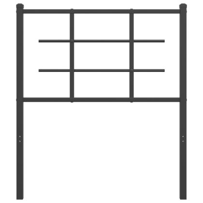 Метална табла за глава, черна, 75 см