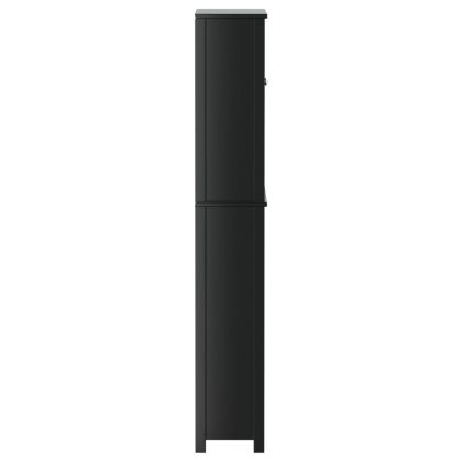 Шкаф за пералня "BERG" черен 76x27x164,5 см масивно дърво