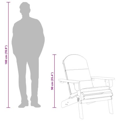 Градински стол Адирондак с възглавници, масивна акация