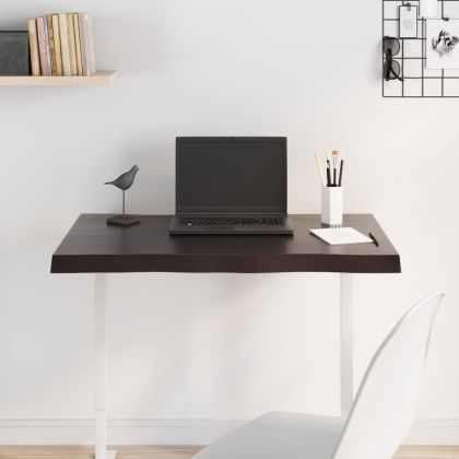 Плот за маса тъмнокафяв 80x40x(2-4) см обработен масивен дъб