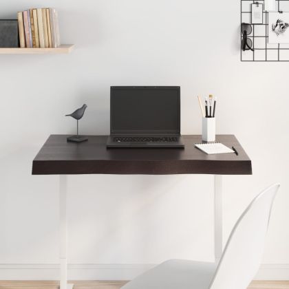 Плот за маса тъмнокафяв 80x50x(2-6) см обработен масивен дъб