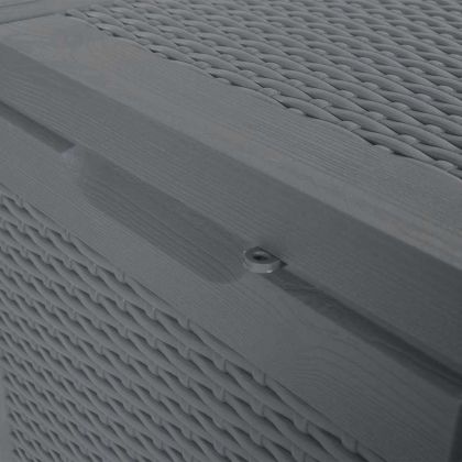 Градинска кутия за съхранение, сива, PP ратан, 90 л