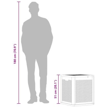 Градинска кутия за съхранение, сива, PP ратан, 90 л