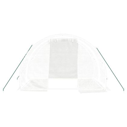 Оранжерия със стоманена рамка бяла 6 м² 3x2x2 м