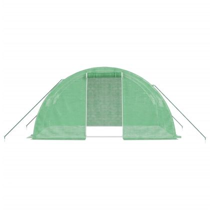 Оранжерия със стоманена рамка зелена 8 м² 4x2x2 м