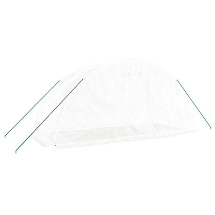 Оранжерия със стоманена рамка бяла 10 м² 5x2x2,3 м