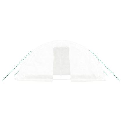 Оранжерия със стоманена рамка бяла 10 м² 5x2x2,3 м