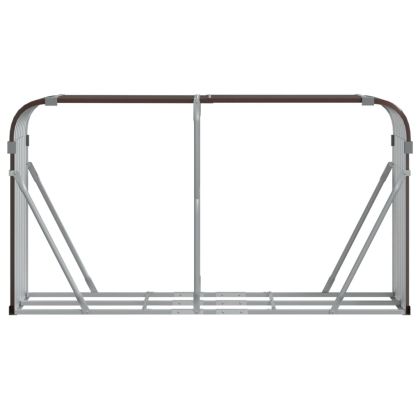 Поставка за дърва, кафяв, 180x45x100 см, поцинкована стомана