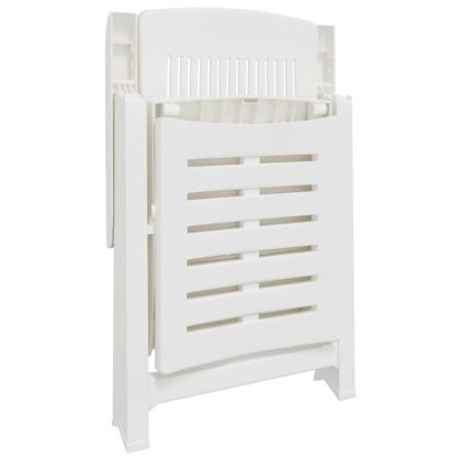 Шезлонг, бял, пластмаса