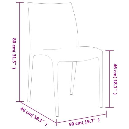 Градински столове, 2 бр, антрацит, 50x46x80 см, полипропилен
