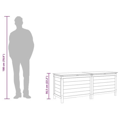 Градинска кутия за съхранение бяла 150x50x56,5 см чам масив