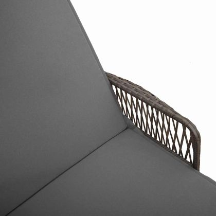 Шезлонг с възглавница 1-човек Сив 157 x 55 x 92см полиратан