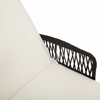 Шезлонг с възглавница 2-човек 2 pcs Черно полиратан