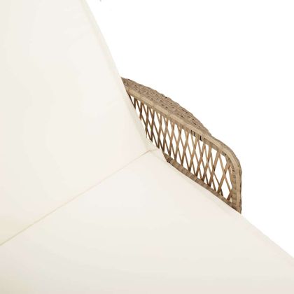 Шезлонг с възглавница 2-човек 2 pcs Бежово полиратан