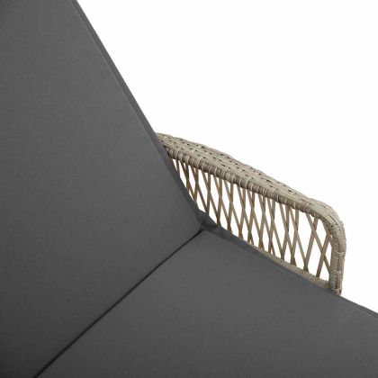 Шезлонг с възглавница 2-човек 2 pcs Светлосиво полиратан