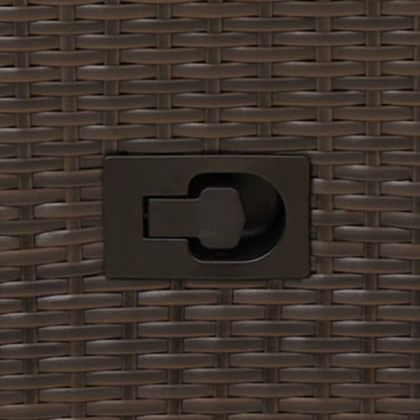 Накланящ се градински стол с възглавници кафяв полиратан