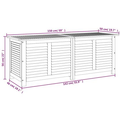 Градинска кутия за съхранение 150x50x56 см акациево дърво масив