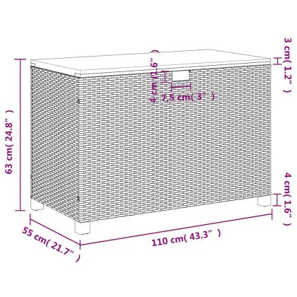 Градинска кутия за съхранение бежов 110x55x63см PE ратан акация