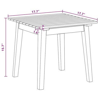 Комплект за хранене на открито Кафяво Солидно акациево дърво
