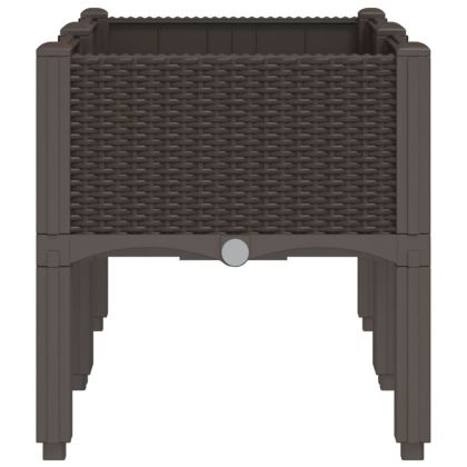 Градинска кашпа с крака, кафява, 80x40x42 см, PP