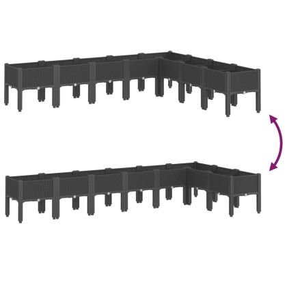 Градинска кашпа с крака, черна, 200x160x42 см, PP