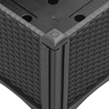 Градински сандък с пергола, черен, 80x40x142 см, PP