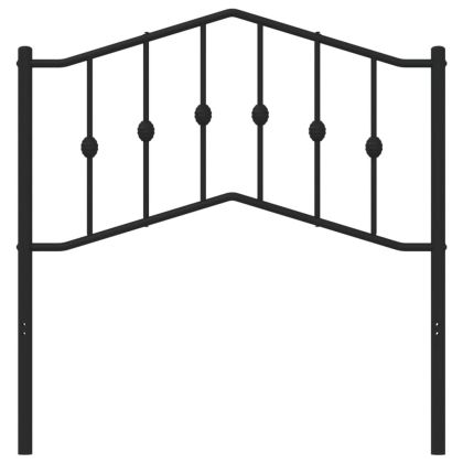 Метална табла за глава, черна, 90 см