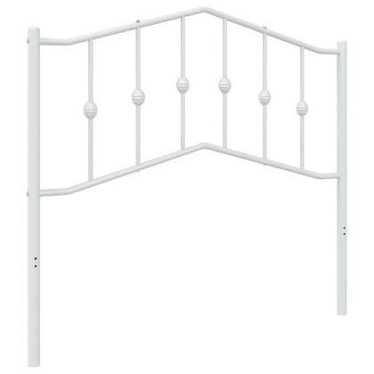 Метална табла за глава, бяла, 100 см