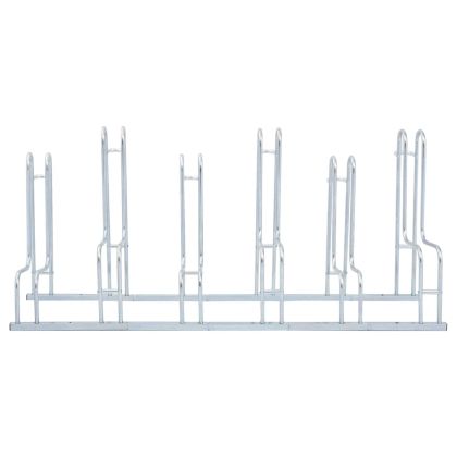 Стойка за 6 велосипеда подова свободностоящ поцинкована стомана