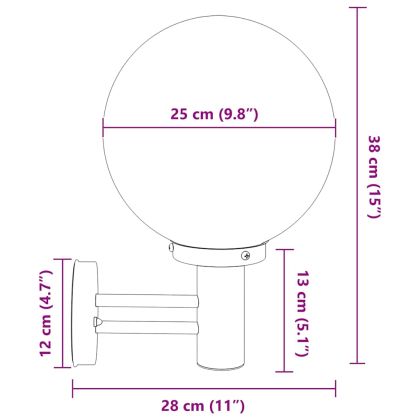 Външни стенни лампи 2 pcs Черно 28 x 25 x 38 см