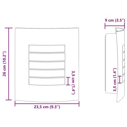 Външни стенни лампи 2 pcs Сребрист 23.5 x 10.5 x 26 см