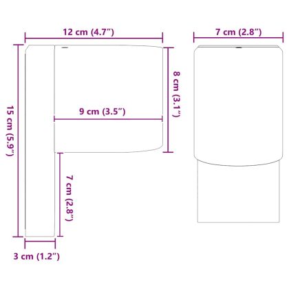 Външни стенни лампи 2 pcs Черно 12 x 7 x 15 см