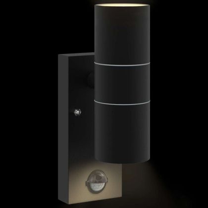 Външна стенна лампа Черно 7 x 10 x 22 см Неръждаема стомана